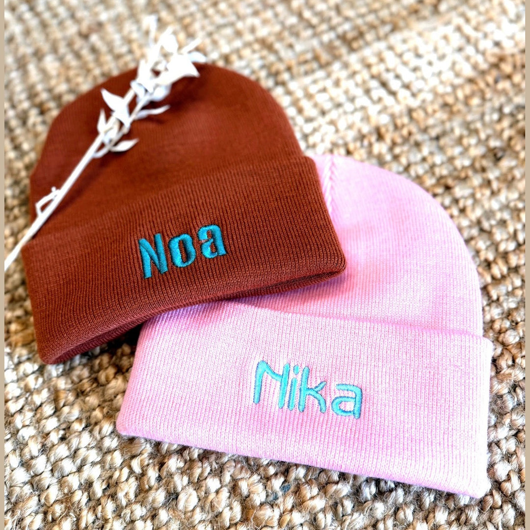 Muts met naam voor kinderen - Wintermuts - Borduren Caro B Handmade - Signature Collection
