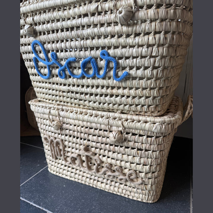 Luxe Speelgoedmand met Naam 60 cm – Handgemaakt & Gepersonaliseerd Caro B Handmade - Signature Collection
