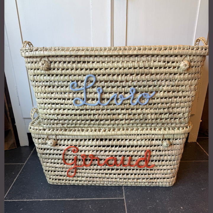 Luxe Speelgoedmand BIG 80 cm met Naam - Handgemaakt & Gepersonaliseerd Caro B Handmade - Signature Collection