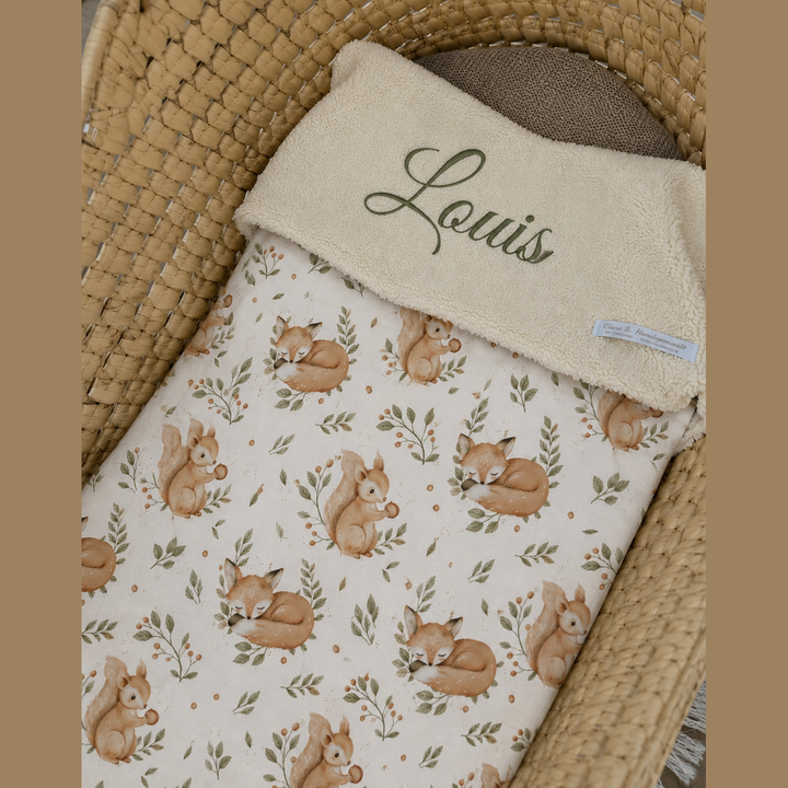 Handgemaakt Babydeken Bosdieren – Exclusieve Stoffen & met Naam