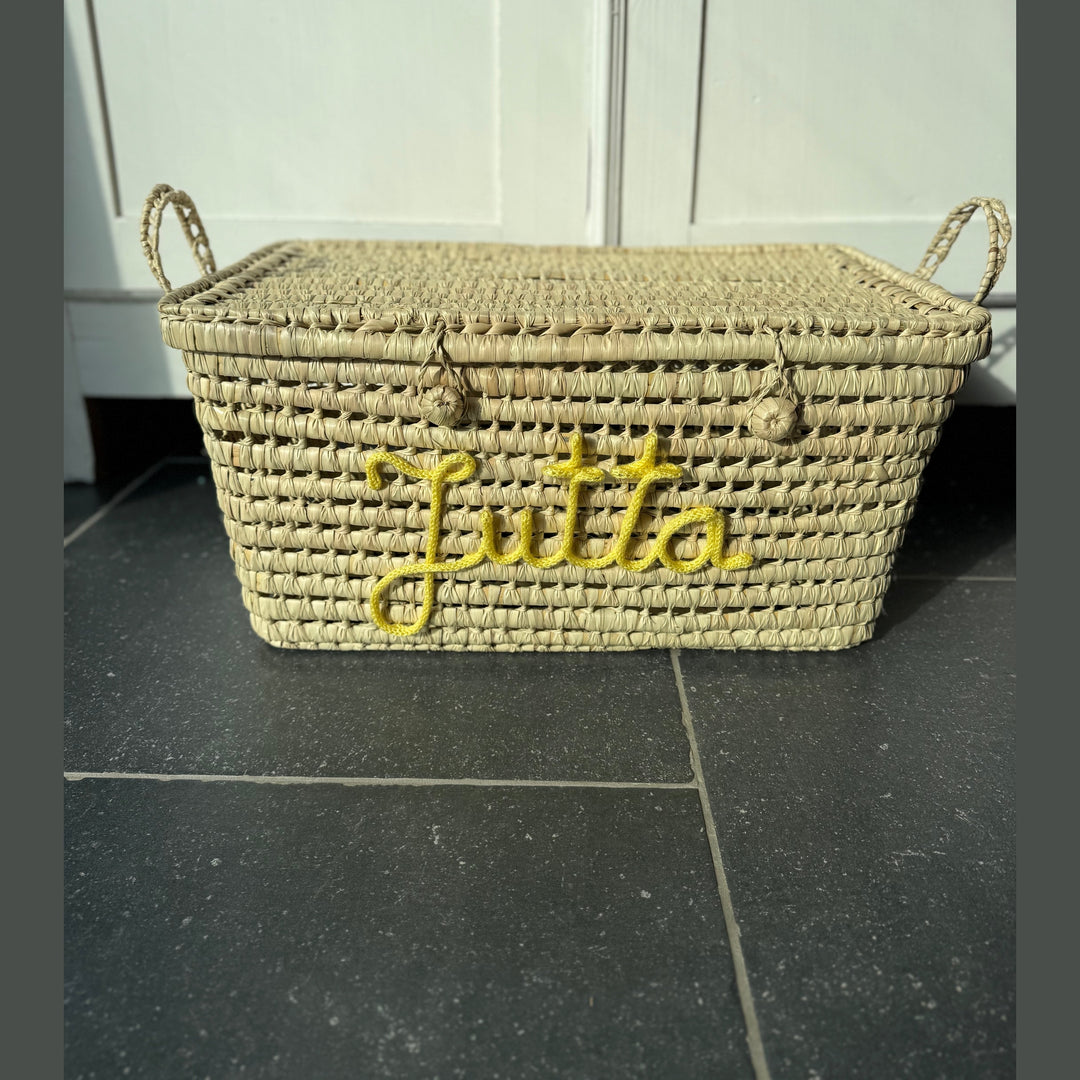 Luxe Speelgoedmand BIG 80 cm met Naam - Handgemaakt & Gepersonaliseerd Caro B Handmade - Signature Collection