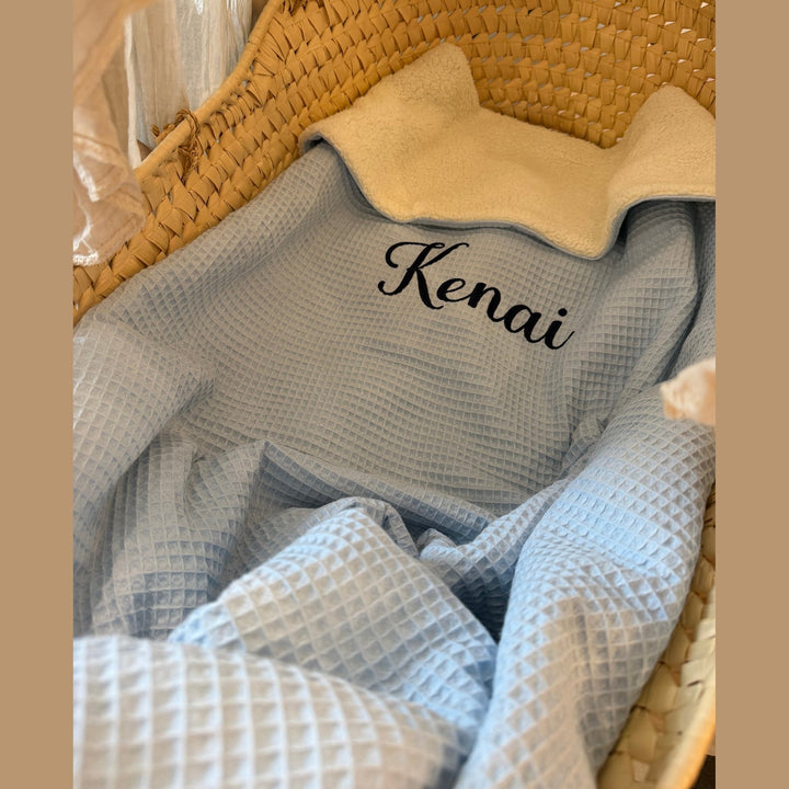 Babydeken in teddy & wafelstof - Handgemaakt & geborduurd - Zelf samen te stellen Caro B Handmade
