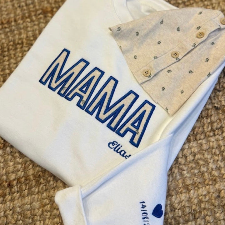 Mama sweater met babykleding - Moederdag - Herinnering aan je kraamweek Caro B Handmade