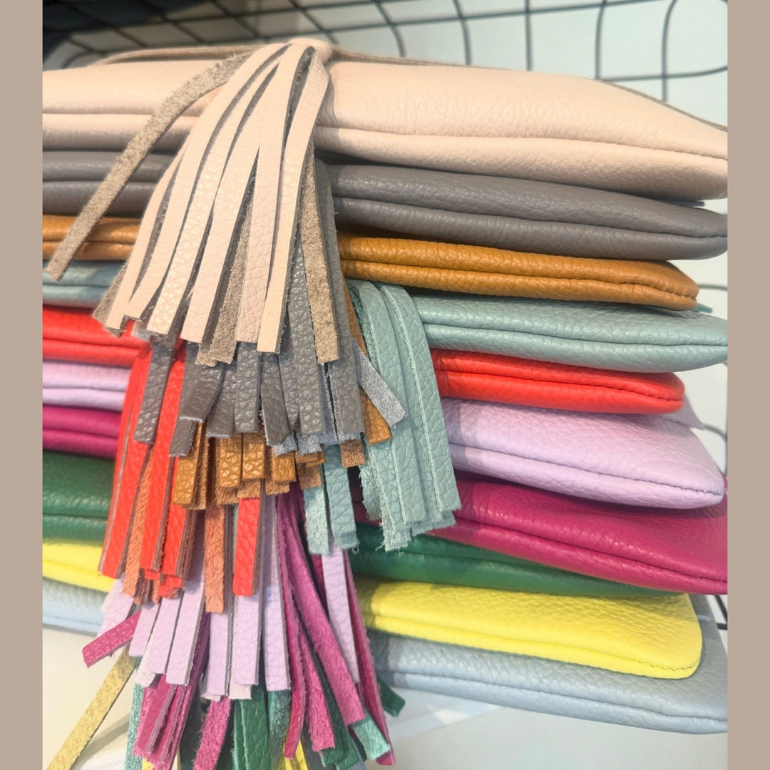 Lederen handtas - Initialen Caro B Handmade