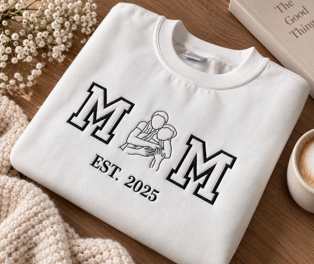 Gepersonaliseerde Mama of Mom Sweater met Lijntekening