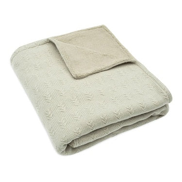 Babydeken Grain Knit met Fleece & Naam - Borduren - Jollein Jollein