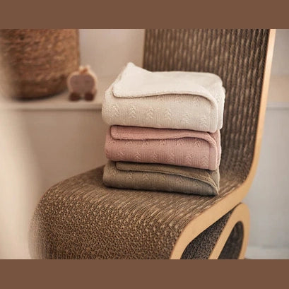 Babydeken Grain Knit met Fleece & Naam - Borduren - Jollein Jollein