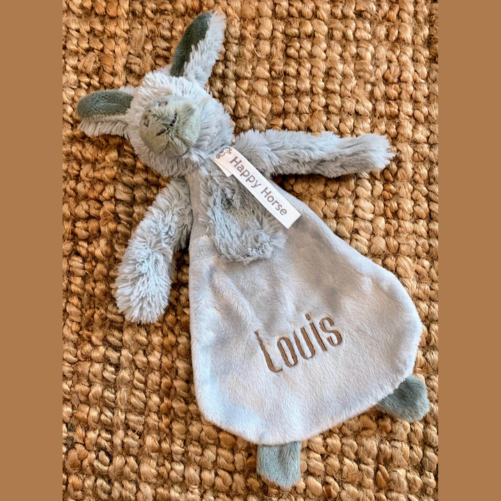 Happy Horse Donkey Diego met Naam - Borduren - Caro B Handmade