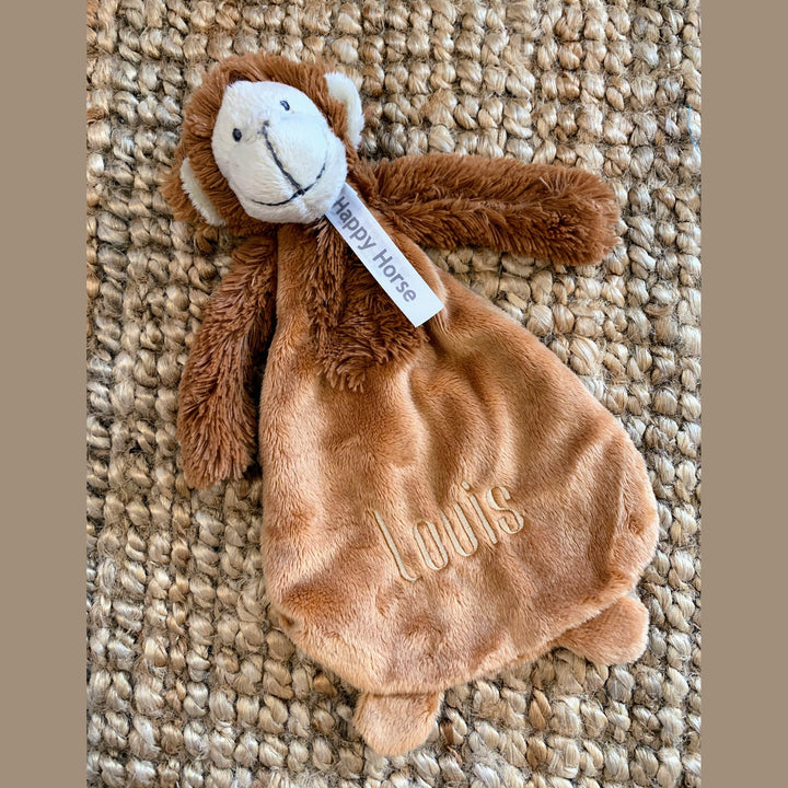 Happy Horse Monkey Micha Tuttle met Naam - Borduren - Caro B Handmade