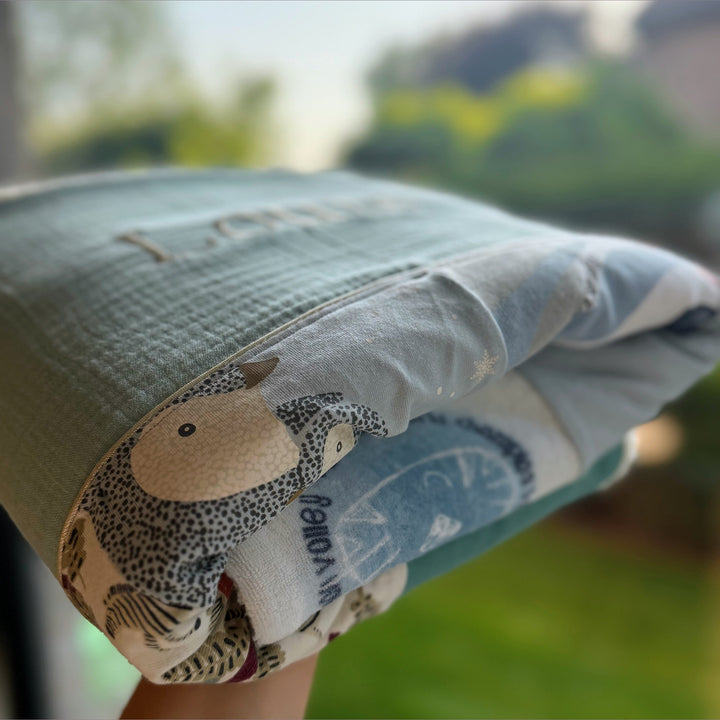 Babydeken met je babykleding - Koesterdekentje - Geborduurd met naam