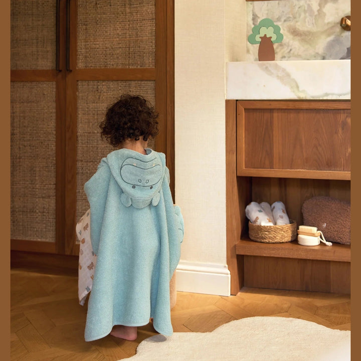 Jollein Geboortepakket Badponcho & Washandje Follies - Borduren met naam
