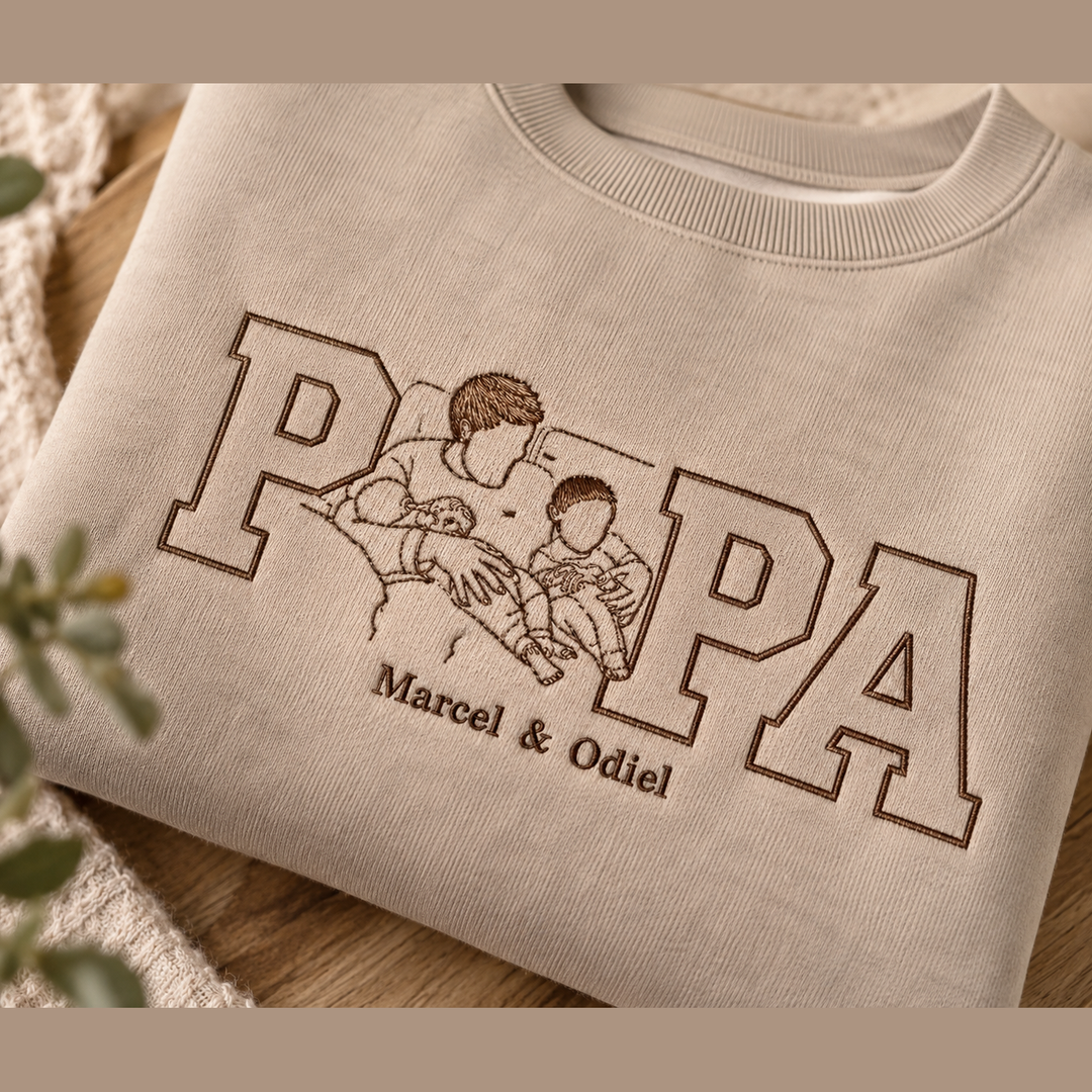 Gepersonaliseerde Papa of Dad Sweater met Lijntekening