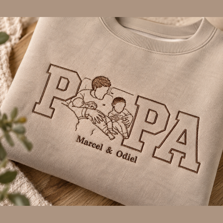 Gepersonaliseerde Papa of Dad Sweater met Lijntekening