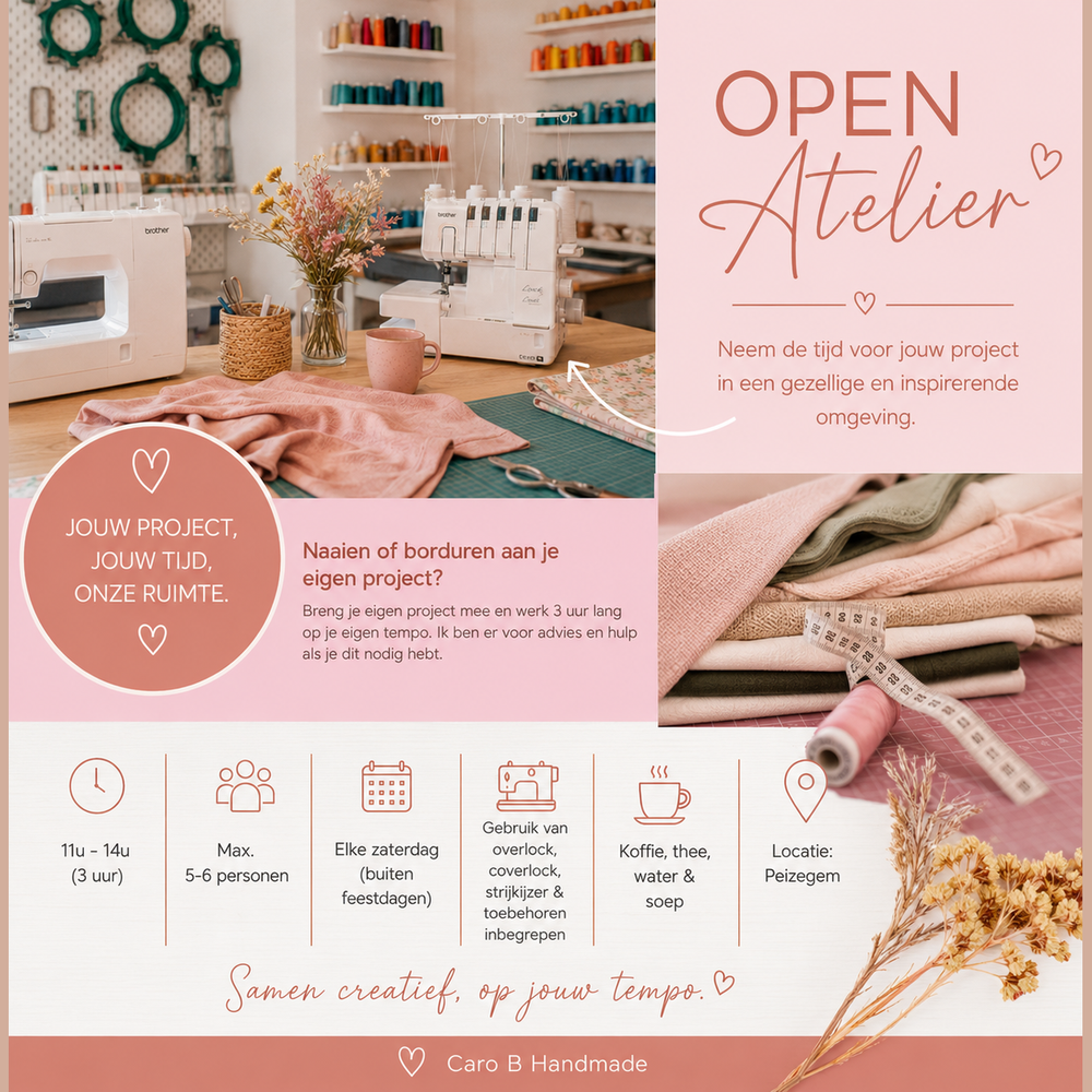 Open Atelier bij Caro B – Naaien of Borduren 🪡 Caro B Handmade