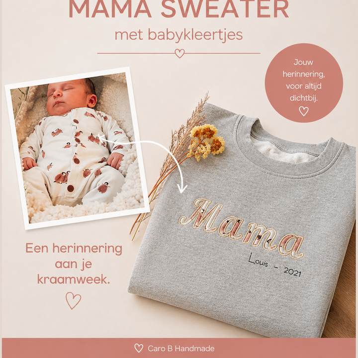 Workshop borduren Mama Sweater met babykleertjes 🤍 DIY - 12/9 Caro B Handmade