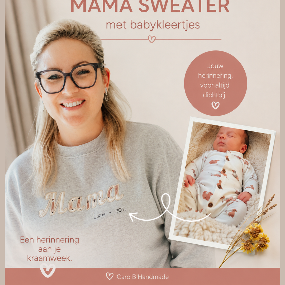 Workshop borduren Mama Sweater met babykleertjes 🤍 DIY - 12/9 Caro B Handmade