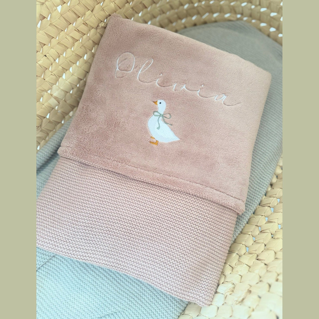 Babydeken met naam - Basic knit & fleece - Jollein Jollein