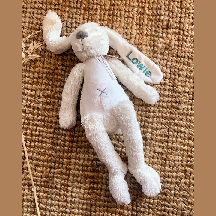 Happy Horse Rabbit Richie met Naam - Borduren - Ivory - Caro B Handmade