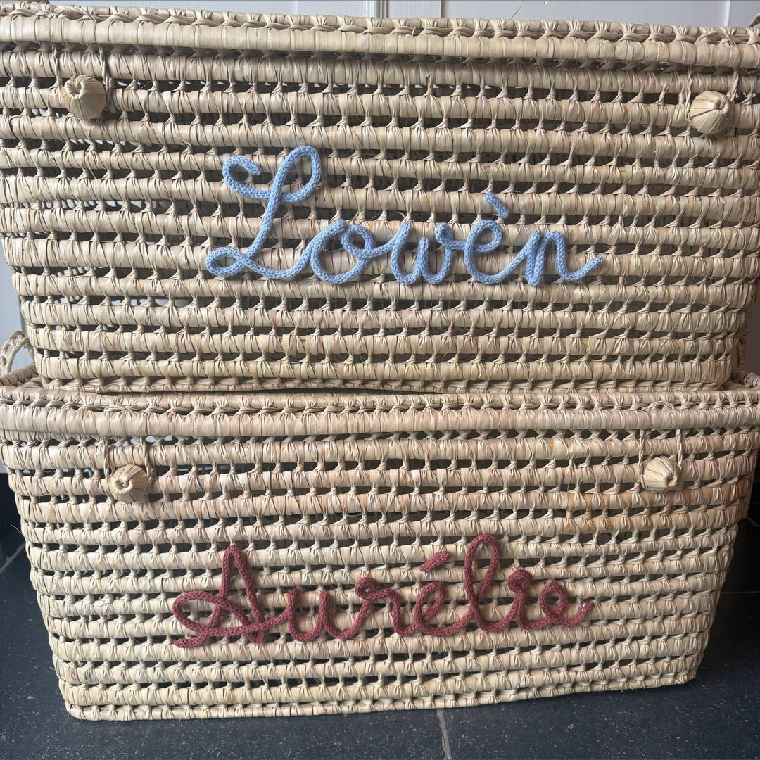 Luxe Speelgoedmand met Naam 60 cm – Handgemaakt & Gepersonaliseerd Caro B Handmade - Signature Collection