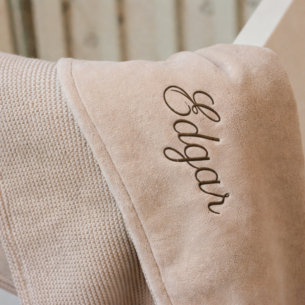 Jollein Deken Basic Knit Fleece met Naam – Gepersonaliseerd Babydeken Jollein