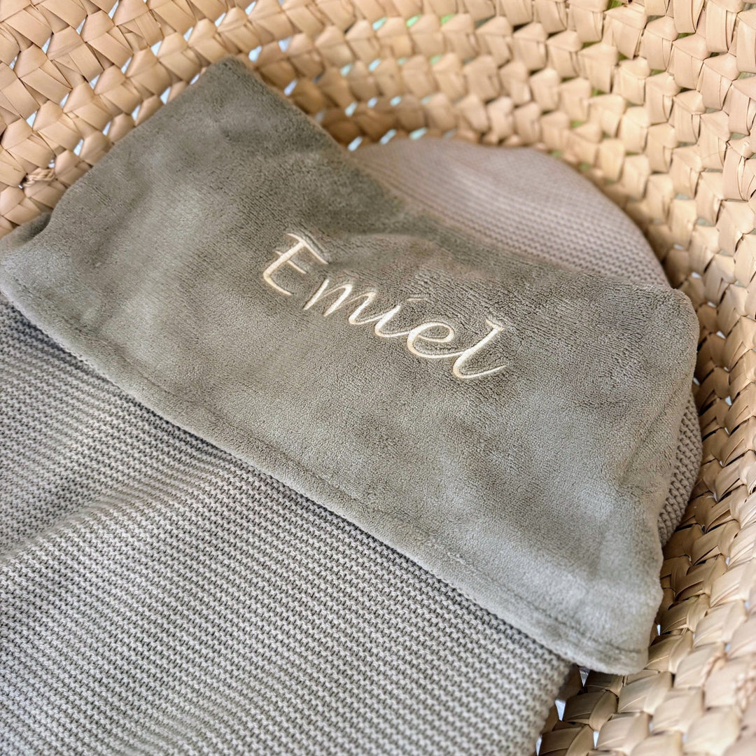 Jollein Deken Basic Knit Fleece met Naam – Gepersonaliseerd Babydeken Jollein