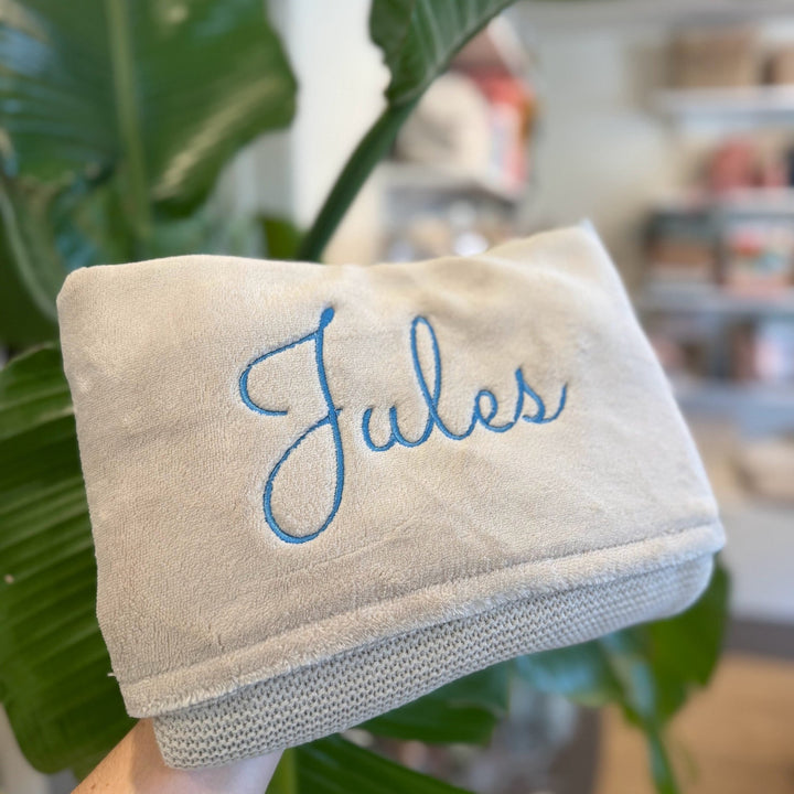 Jollein Deken Basic Knit Fleece met Naam – Gepersonaliseerd Babydeken Jollein