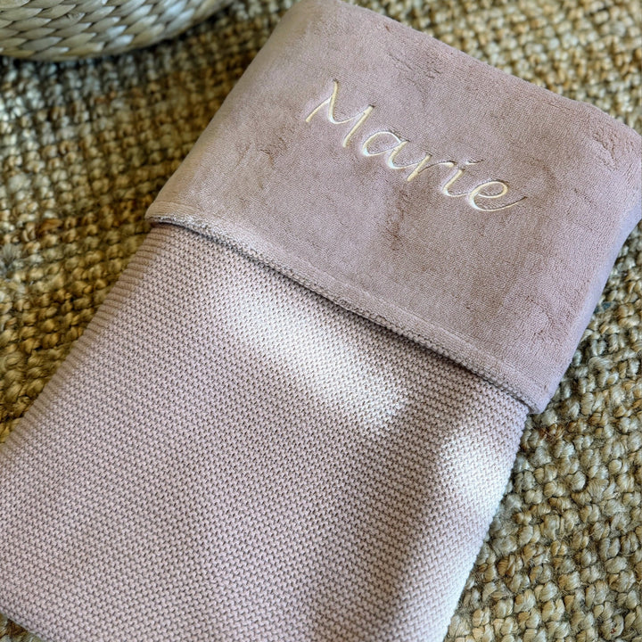 Jollein Deken Basic Knit Fleece met Naam – Gepersonaliseerd Babydeken Jollein