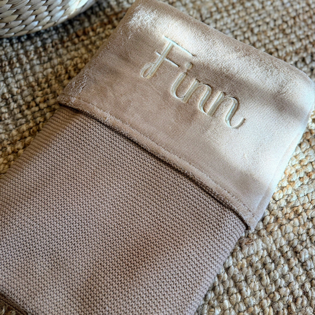 Jollein Deken Basic Knit Fleece met Naam – Gepersonaliseerd Babydeken Jollein