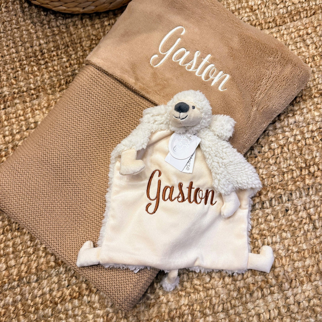Jollein Deken Basic Knit Fleece met Naam – Gepersonaliseerd Babydeken Jollein