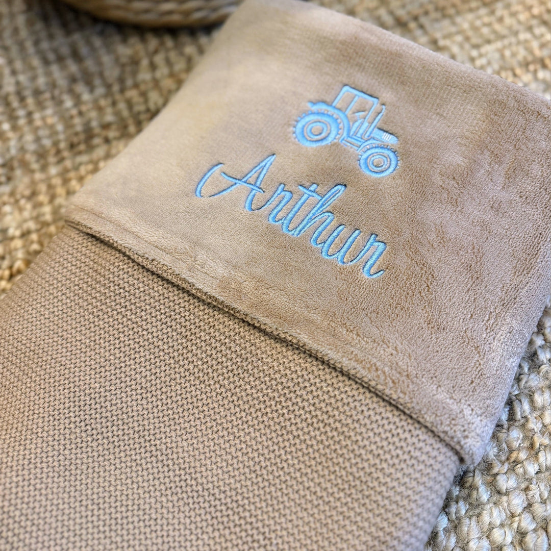Jollein Deken Basic Knit Fleece met Naam – Gepersonaliseerd Babydeken Jollein