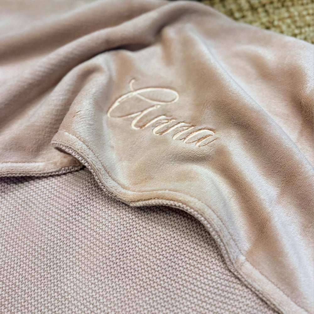 Jollein Deken Basic Knit Fleece met Naam – Gepersonaliseerd Babydeken Jollein