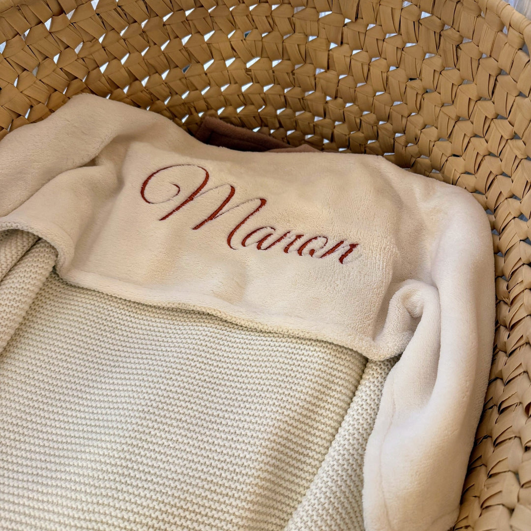 Jollein Deken Basic Knit Fleece met Naam – Gepersonaliseerd Babydeken Jollein