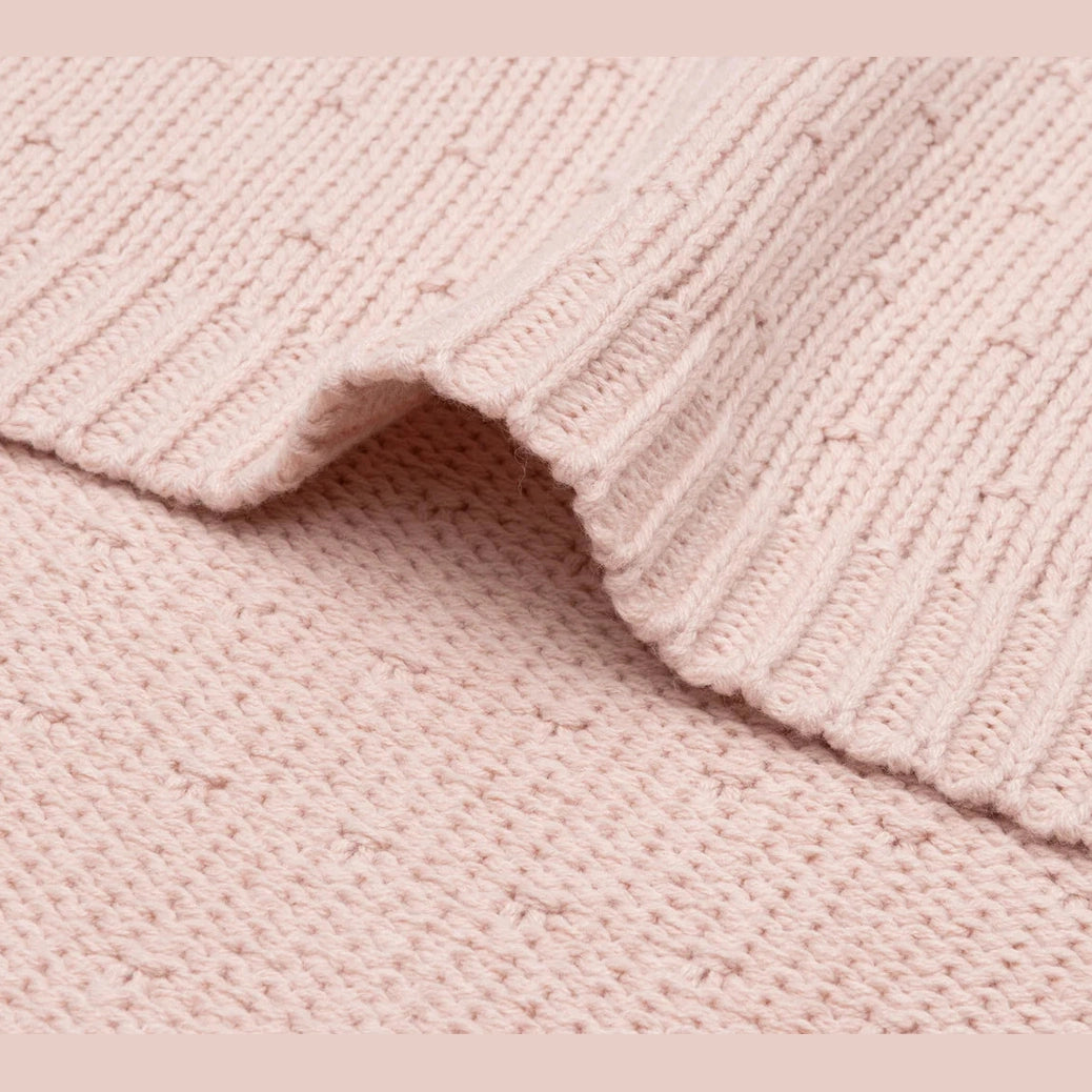 Couverture de berceau brodée et tricotée avec nom - Jollein - Marron