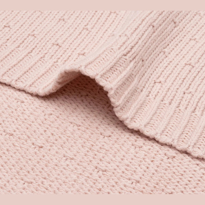 Couverture de berceau brodée et tricotée avec nom - Jollein - Marron
