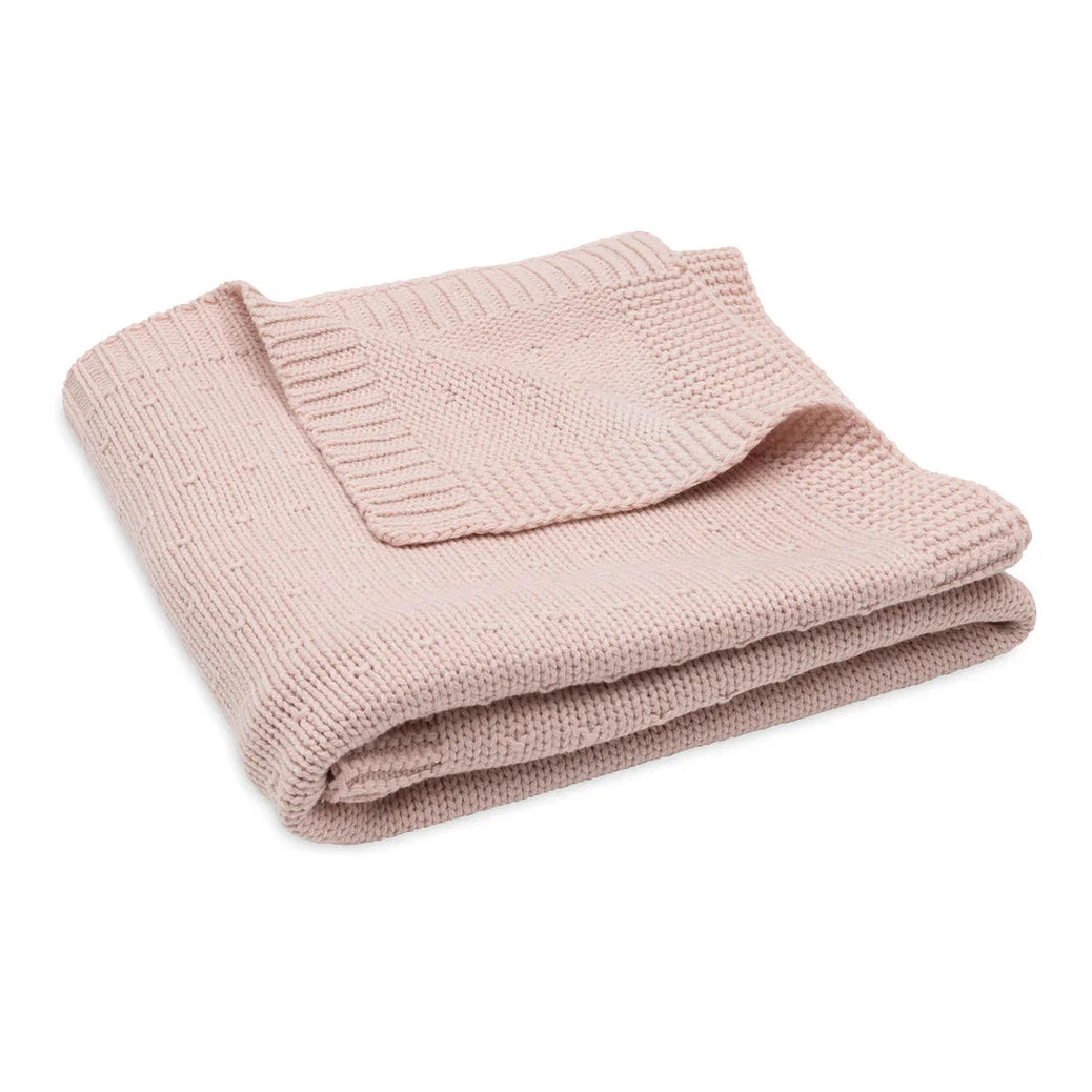 Couverture de berceau brodée et tricotée avec nom - Jollein - Marron