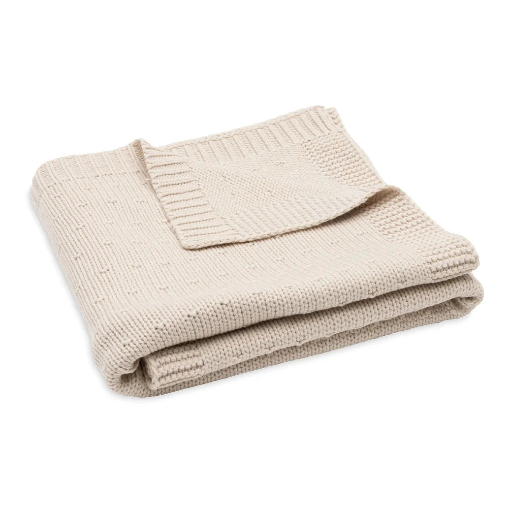 Couverture de berceau brodée et tricotée avec nom - Jollein - Marron