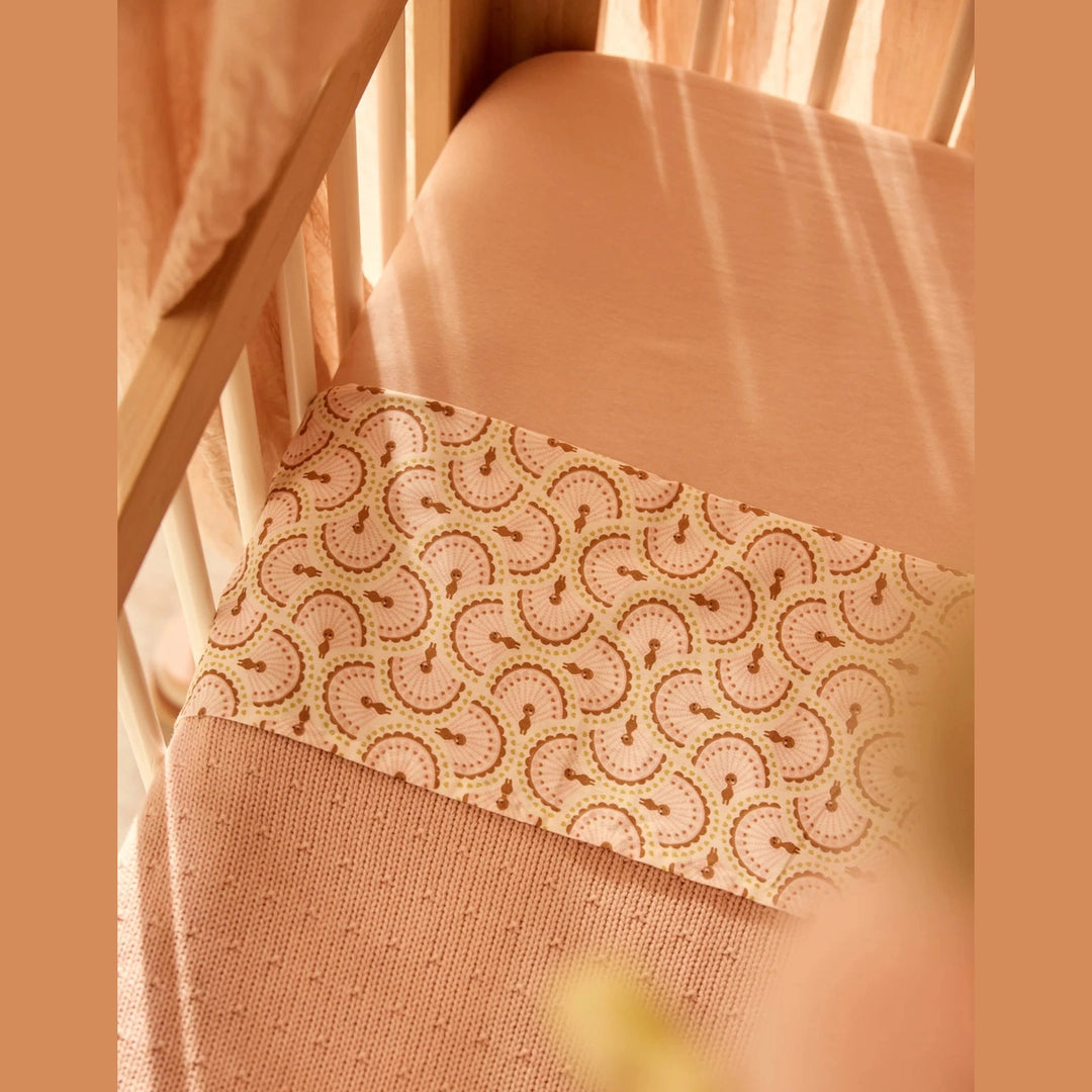 Couverture de berceau brodée et tricotée avec nom - Jollein - Marron