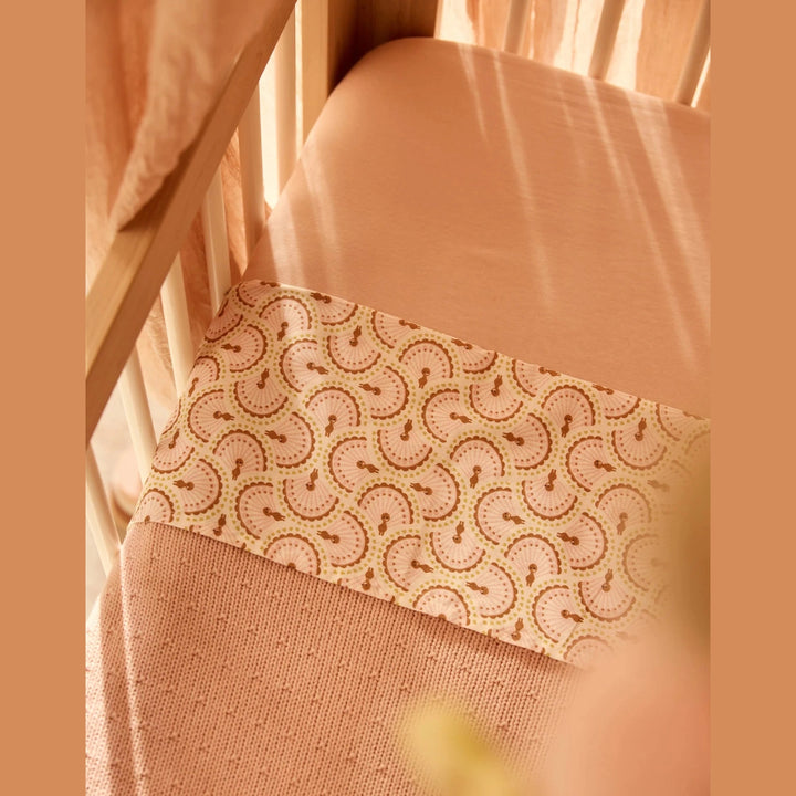 Couverture de berceau brodée et tricotée avec nom - Jollein - Marron