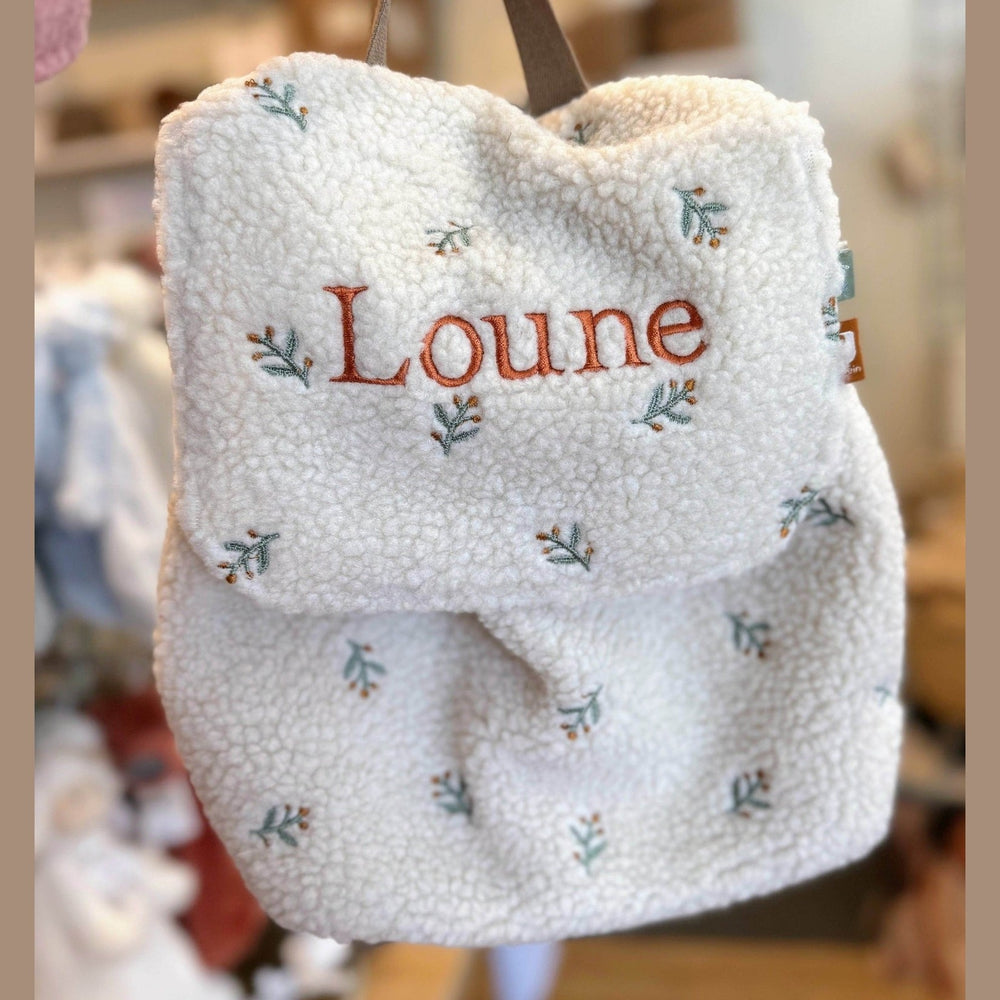 Jollein Rugzak Geborduurd met naam - Teddy - Lovely - Caro B Handmade