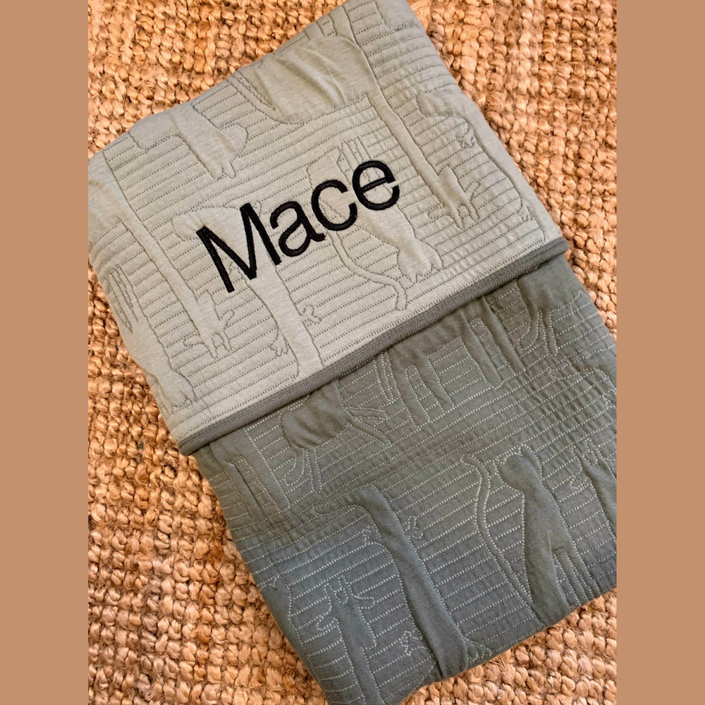 Jollein Babydeken Jungle Jambo met Naam - Borduren - Ash Green/Laurel - Caro B Handmade