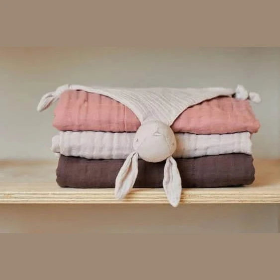 Jollein Babydeken Wrinkled katoen met Naam -Borduren - Chestnut - Caro B Handmade