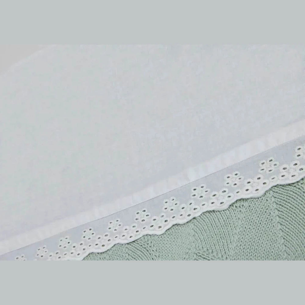 Jollein Laken wieg Geborduurd met naam - Lace - Ivory - Caro B Handmade