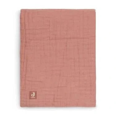 Jollein Deken Wrinkled katoen - Geborduurd met Naam - Rosewood - Caro B Handmade