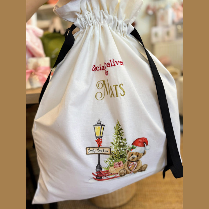 Gepersonaliseerde kerstzak met naam – “Special Delivery for…”
