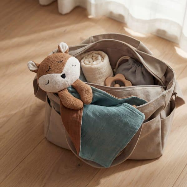 Knuffeldoek Hertje Hydrofiel met Naam - Borduren Caro B Make It Yours