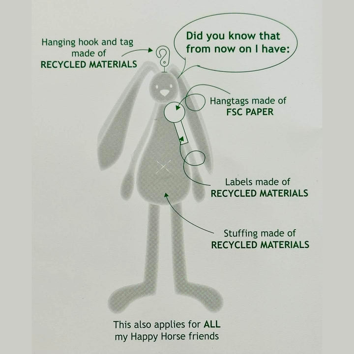 Happy Horse Rabbit Richie met Naam - Borduren - Blue - Caro B Handmade