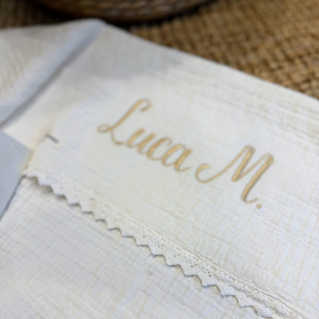 Koeka Babydeken Lace Elba met Naam - Borduren Koeka