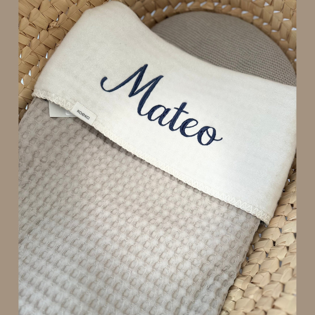 Koeka Babydeken Cotton Fleece Wafel Amsterdam met Naam - Borduren Koeka