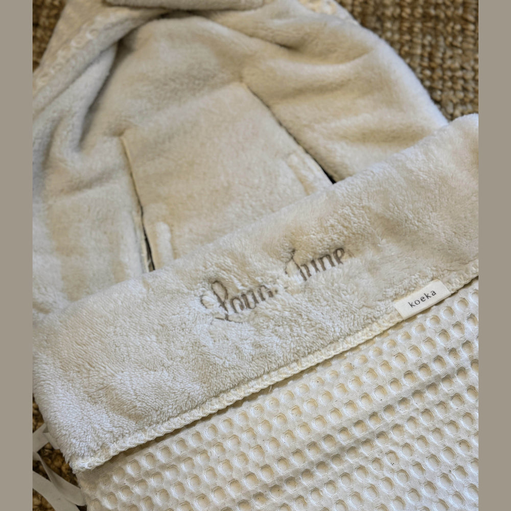 Voetenzak Wafel/teddy Oslo met Naam - Borduren - Natural - Caro B Handmade