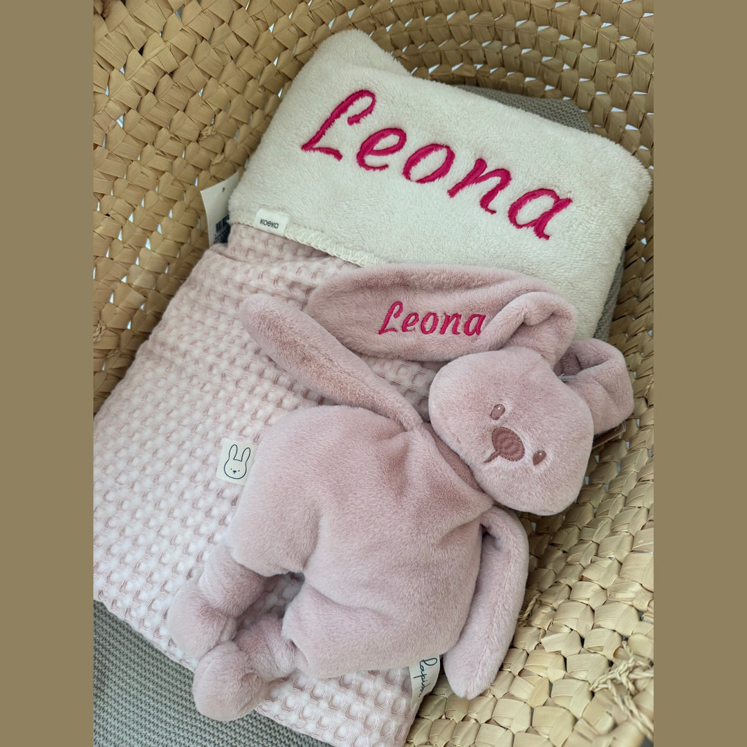 Koeka Deken Oslo Wafel/teddy met naam - Borduren Koeka